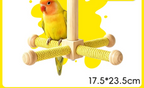 Rotating Parrot Perch for Bird Cage, 360-Degree Pinewood Windmill Toy