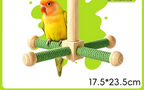 Rotating Parrot Perch for Bird Cage, 360-Degree Pinewood Windmill Toy