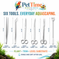 6-Piece Aquascaping Tools Kit, Stainless Steel Aquarium Scissors, Tweezers and Double-Ended Substrate Spatula