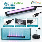 6-Inch Aquarium LED Bubble Bar with Light, USB Color-Changing
