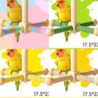 Rotating Parrot Perch for Bird Cage, 360-Degree Pinewood Windmill Toy
