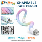 Flexible Cotton Rope Bird Perch, 3 PCS Twistable Gradient Cage Climbing Route
