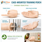 Parrot Training Hand Perch for Cage, Fake Hand Step-Up Practice Stand