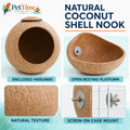 Natural Coconut Shell Bird House and Resting Perch