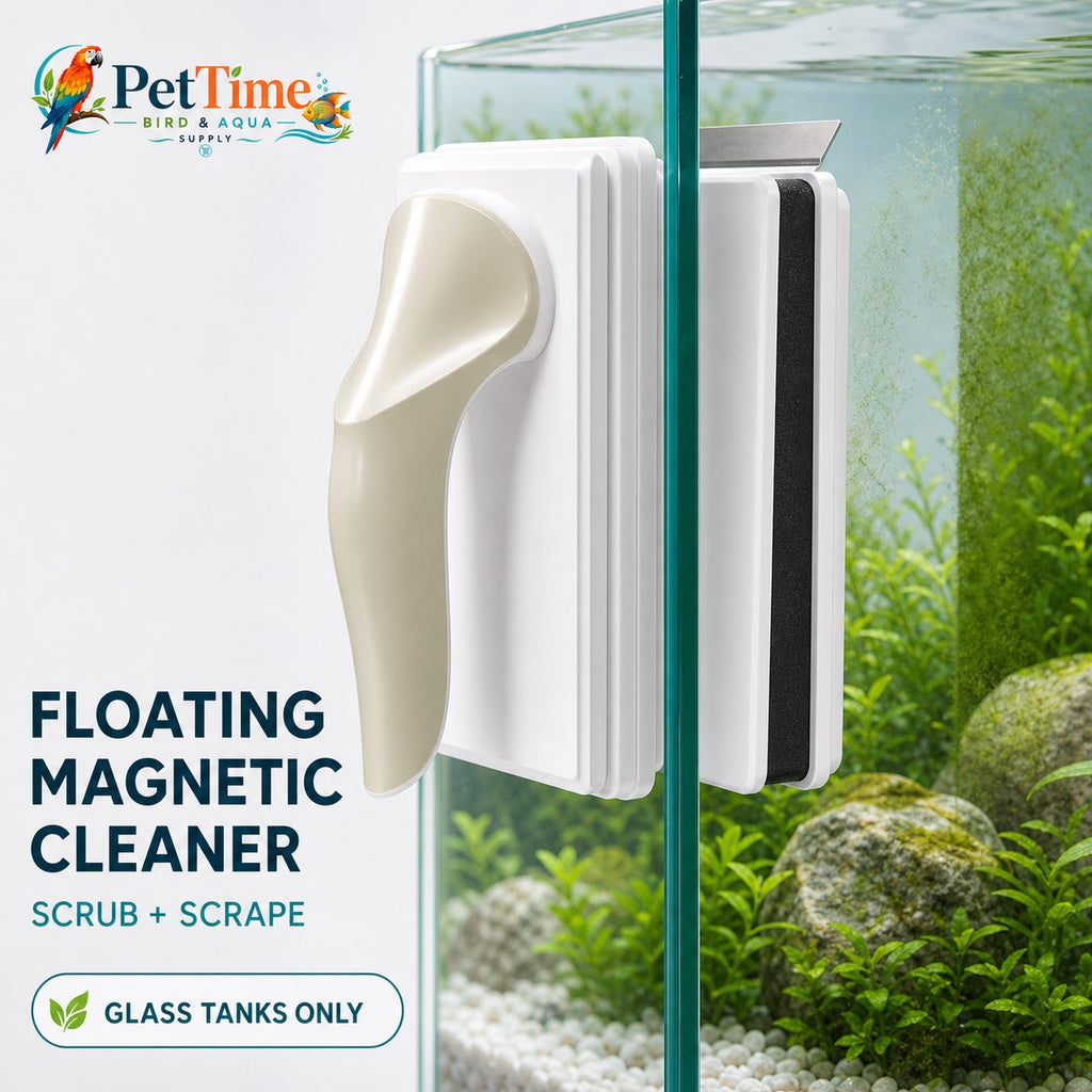Magnetic Floating Dual-Piece Aquarium Glass Cleaner with Replaceable Algae Scraper