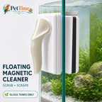 Magnetic Floating Dual-Piece Aquarium Glass Cleaner with Replaceable Algae Scraper