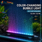 6-Inch Aquarium LED Bubble Bar with Light, USB Color-Changing