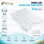Custom-Cut Clear Aquarium Top, 5mm PC Fish Tank Lid with Filter Openings
