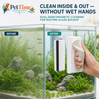 Magnetic Floating Dual-Piece Aquarium Glass Cleaner with Replaceable Algae Scraper