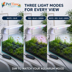 7W Clip-On Aquarium LED Light, 3 Color Modes and Frosted Acrylic Diffuser