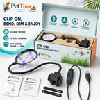 7W USB Clip-On Aquarium Light, 3-Mode Dimmable LED Fish Tank Lamp