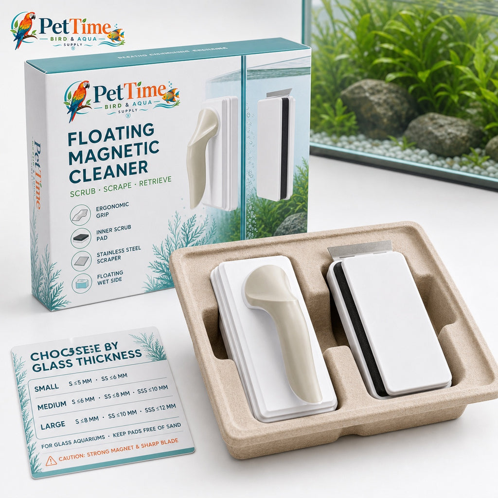 Magnetic Floating Dual-Piece Aquarium Glass Cleaner with Replaceable Algae Scraper