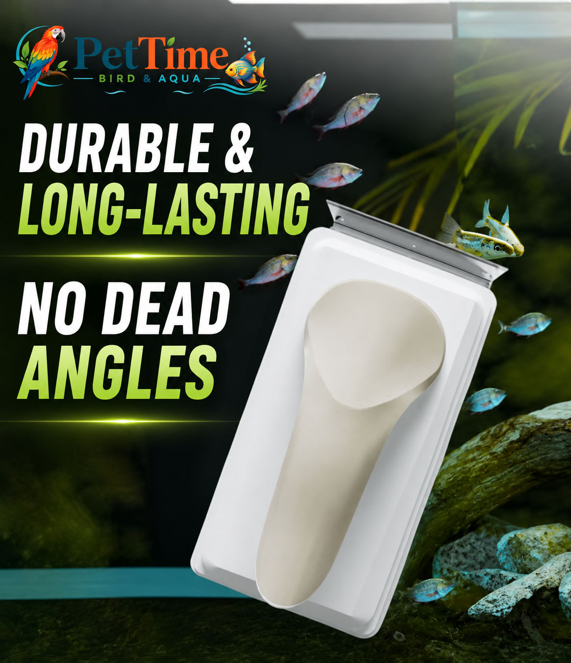 Magnetic Floating Dual-Piece Aquarium Glass Cleaner with Replaceable Algae Scraper