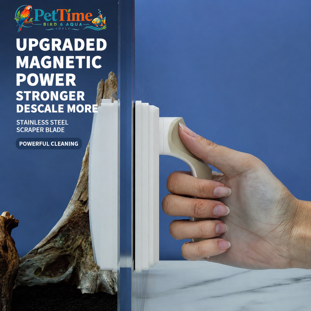 Magnetic Floating Dual-Piece Aquarium Glass Cleaner with Replaceable Algae Scraper