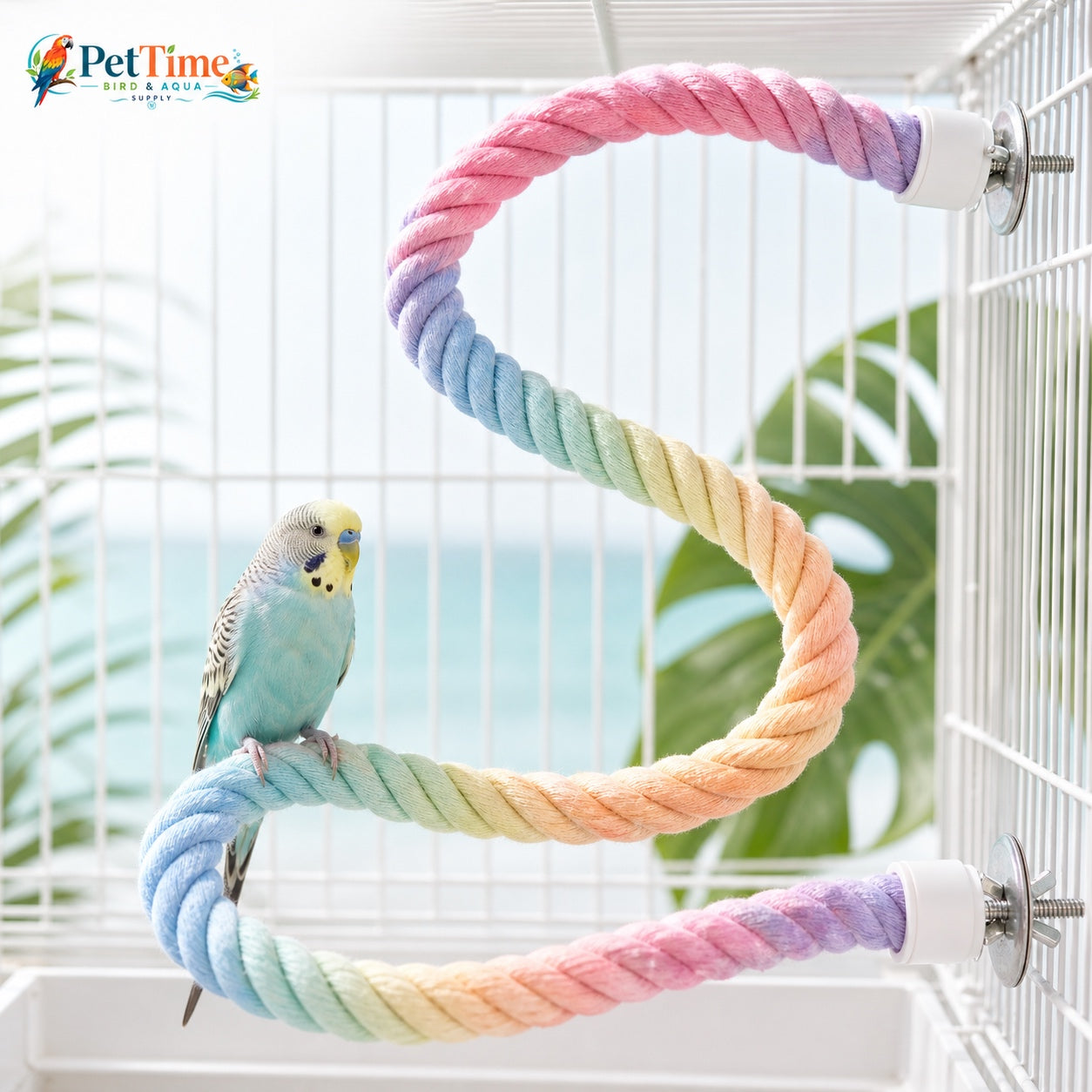Flexible Cotton Rope Bird Perch, 3 PCS Twistable Gradient Cage Climbing Route