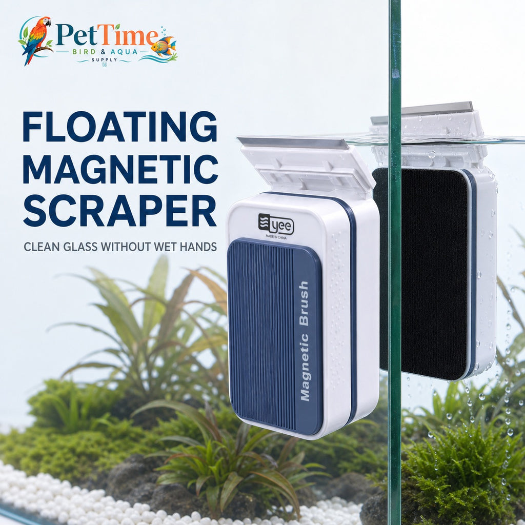 Magnetic Floating Dual-Piece Aquarium Glass Cleaner with Replaceable Algae Scraper
