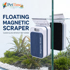 Magnetic Floating Dual-Piece Aquarium Glass Cleaner with Replaceable Algae Scraper