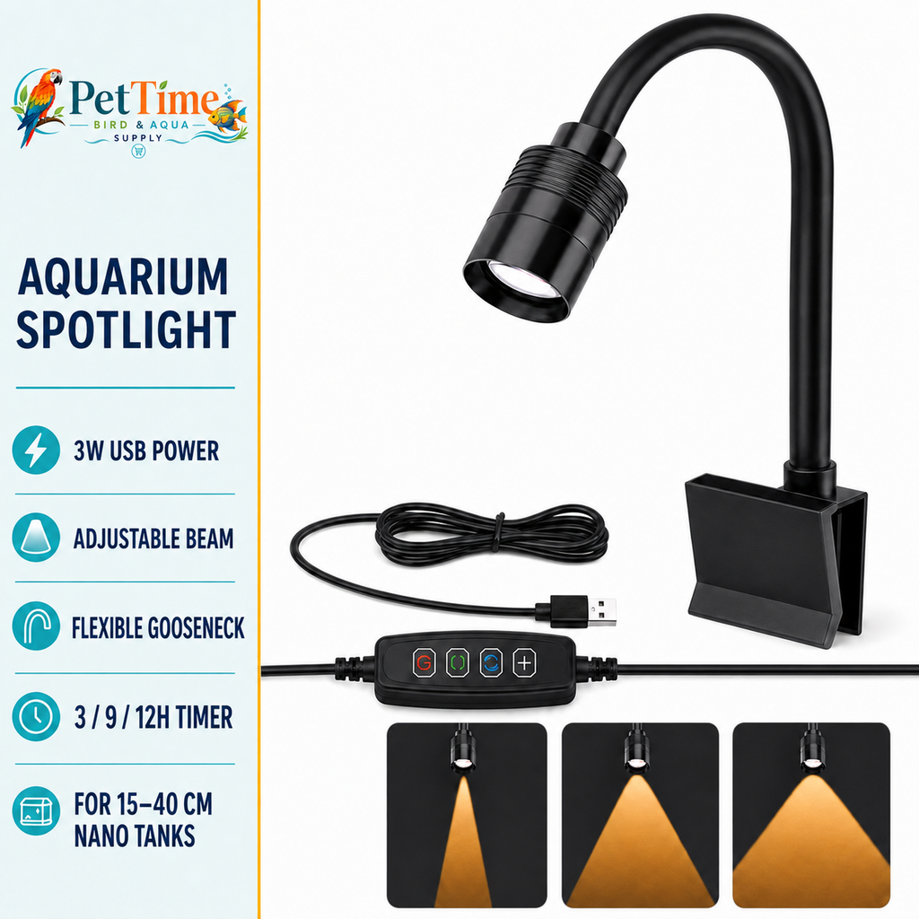 Zoomable Aquarium Clip-on Spotlight 3W USB Port (AquaGear Supplies)