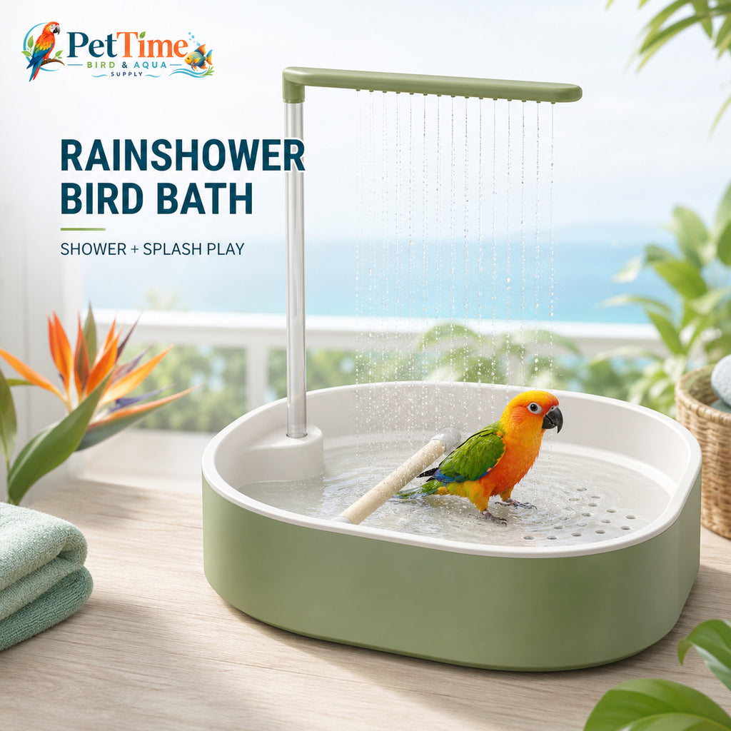 Automatic Bird Bath with Pump, Indoor Bird Shower Fountain with 5W Adjustable Pump