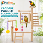 Table Top Parrot Playground, Multi-Level Wooden Parrot Playground with Perches