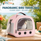 Small Bird Carrier Bag with Panoramic Clear Window, Breathable Parrot Travel Carrier