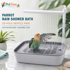 Automatic Bird Bath with Pump, 26-Hole Rain Shower Parrot Bath