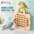 Tafit Bird Foraging Toy, Double-Sided Pine Wood Bird Puzzle Board