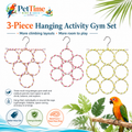 3 PCS Ring Bird Climbing Net, Foldable Bird Rope Swing and Activity Net