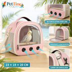 Small Bird Carrier Bag with Panoramic Clear Window, Breathable Parrot Travel Carrier